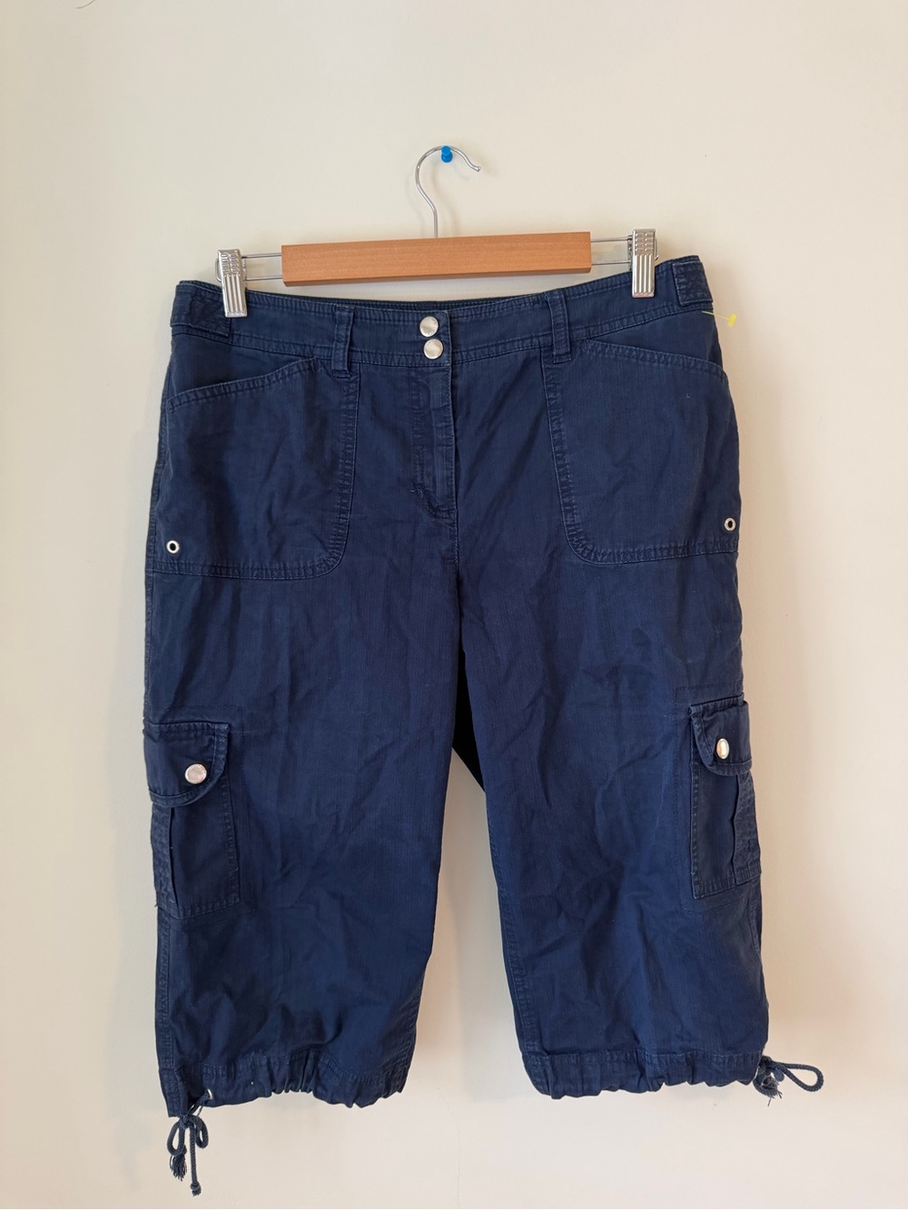 Women's Navy Cargo Capri Pants